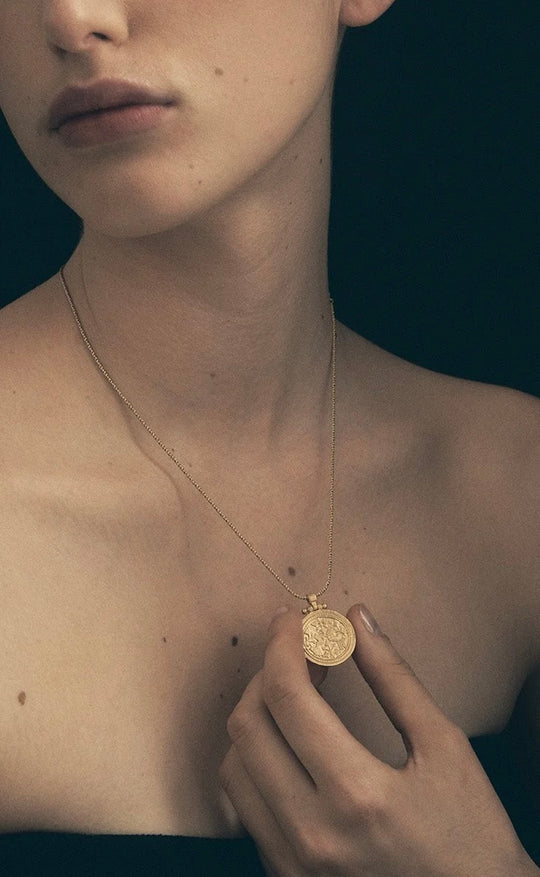 Peacock Necklace Gold Vermeil