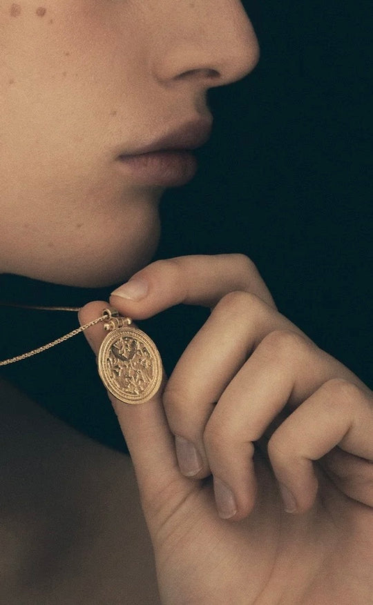 Peacock Necklace Gold Vermeil