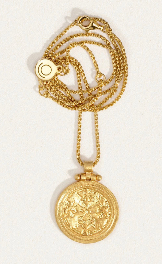 Peacock Necklace Gold Vermeil