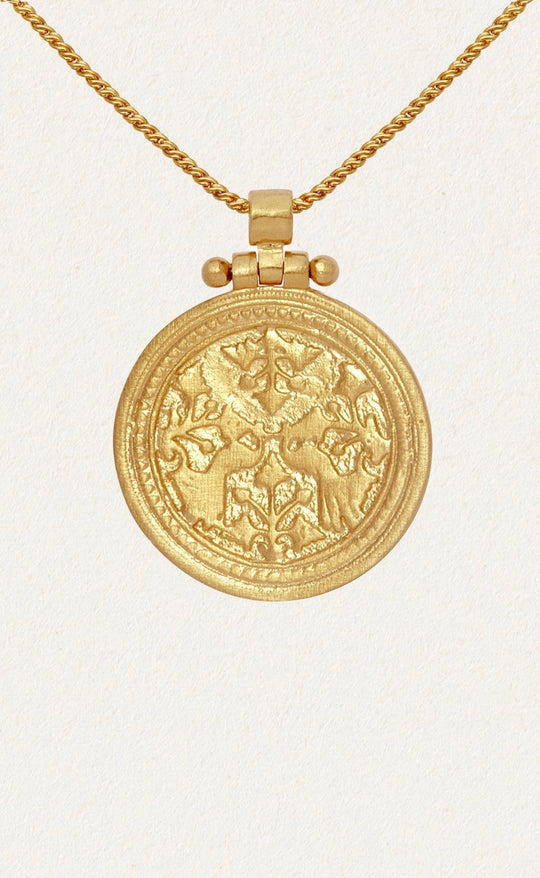 Peacock Necklace Gold Vermeil