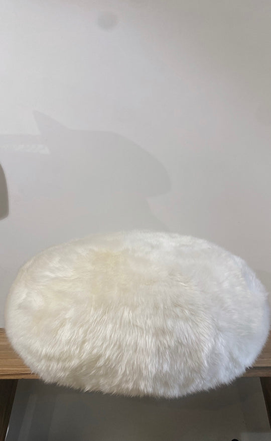 Sheepskin Ottoman Ivory