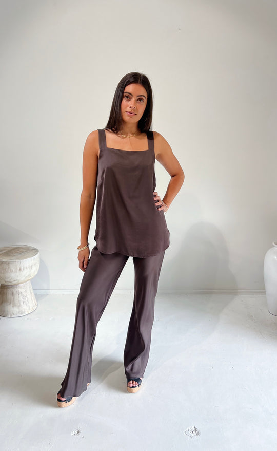 Parisienne Pant Earth Satin