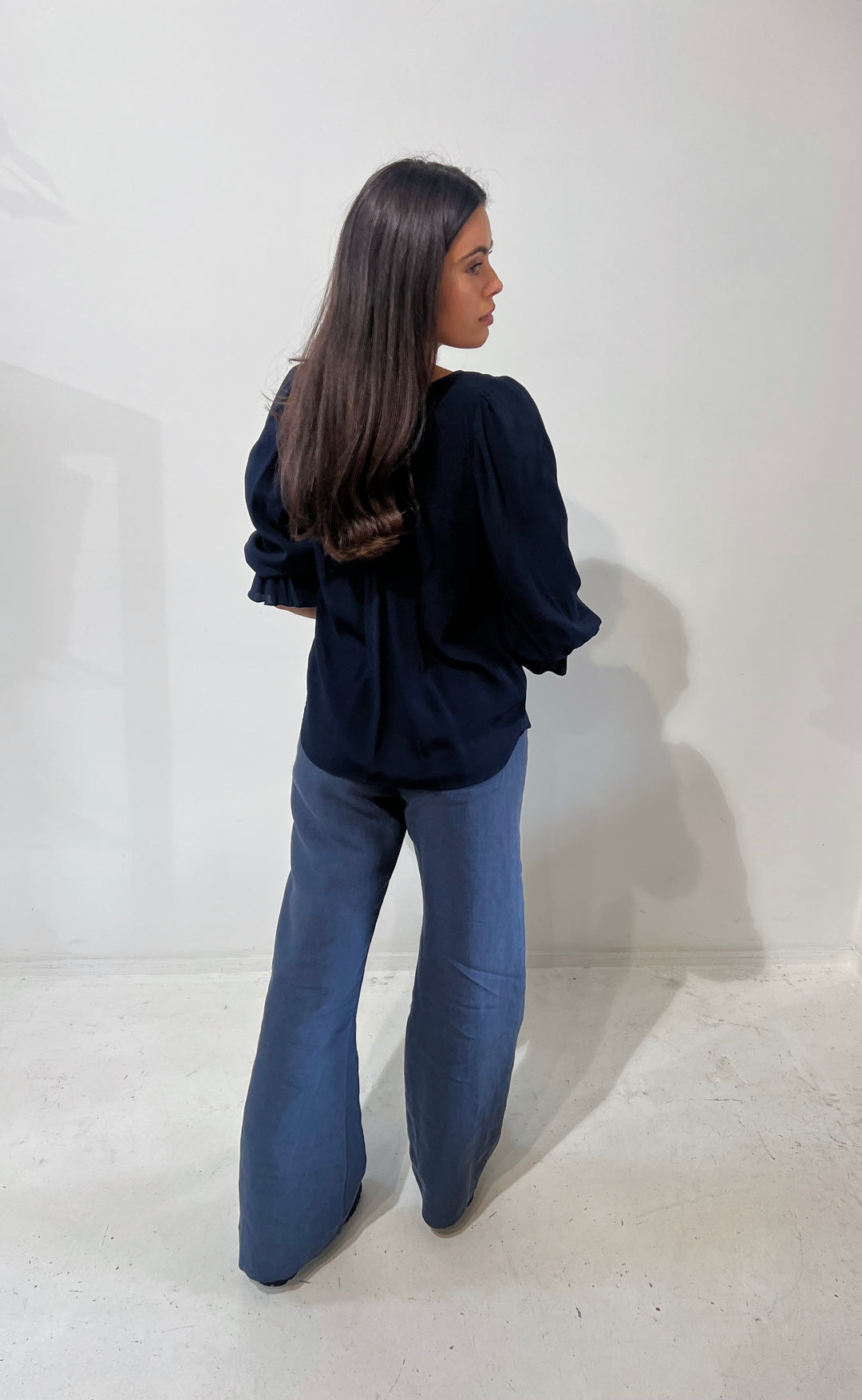Smokin Pant Navy Linen