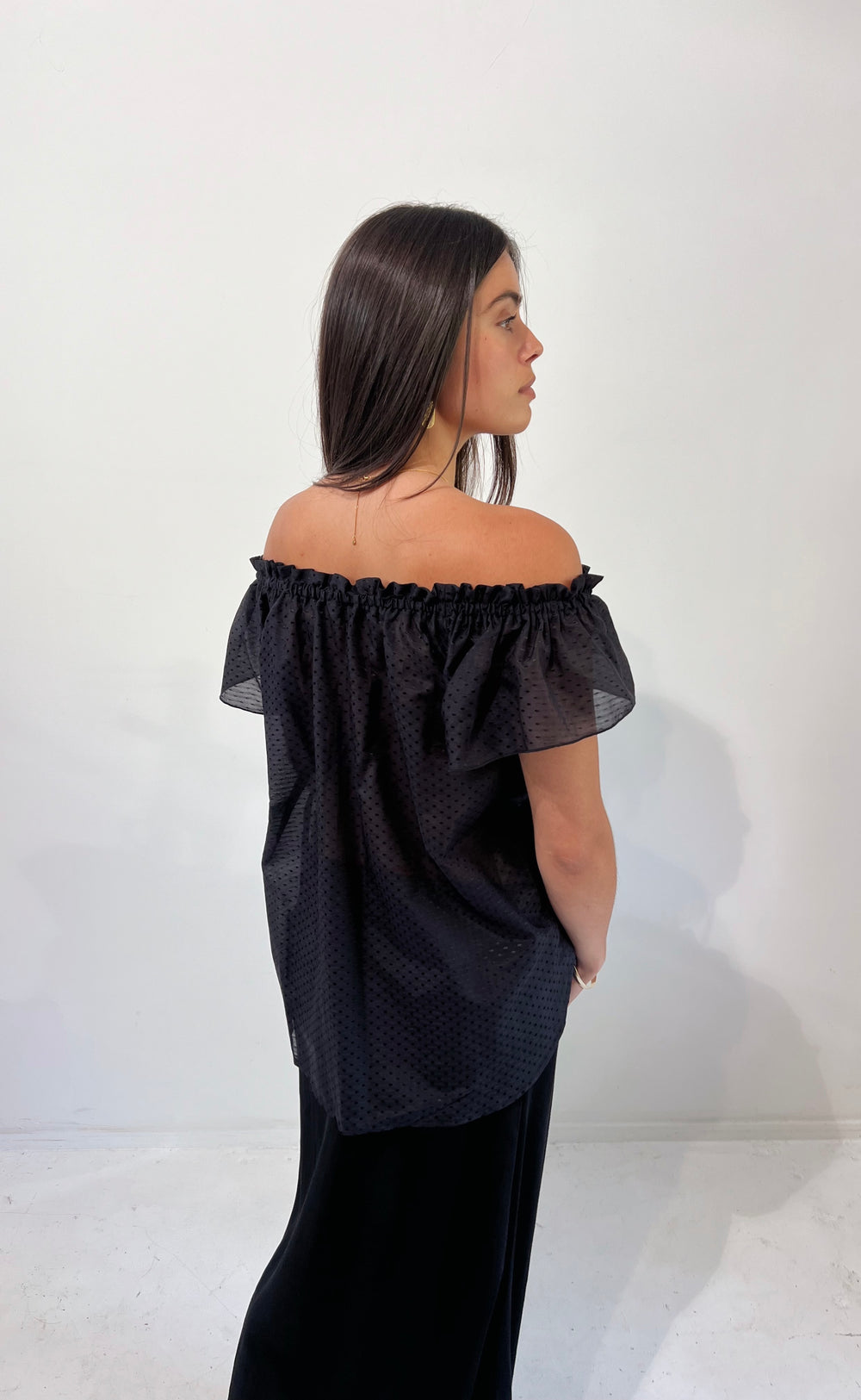 Fleur Top Silk Blend Black Fleck