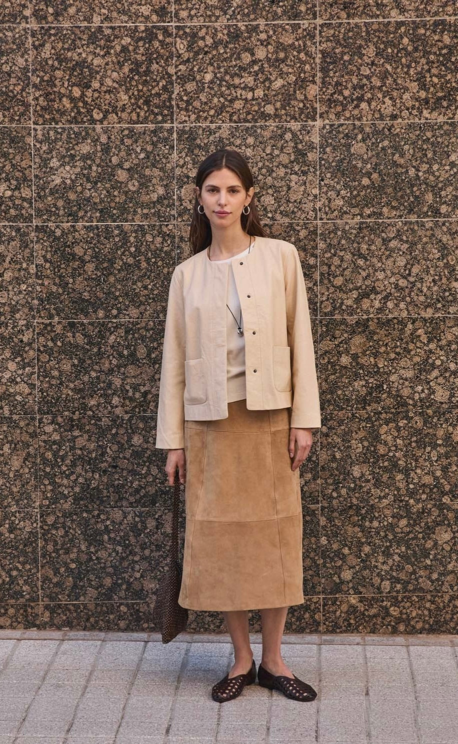 Sheepskin Leather Jacket Ecru