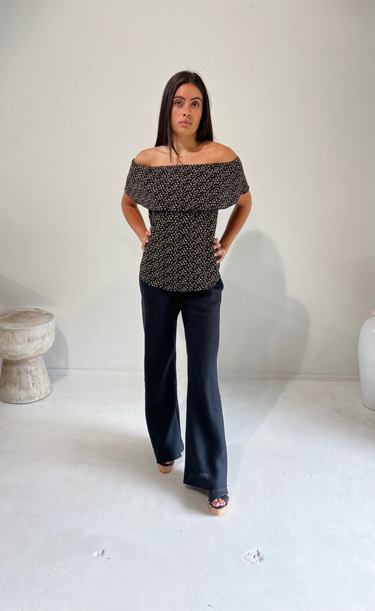 Parisienne Pant Black Linen