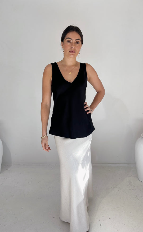 Renee Maxi Skirt Sand Linen Twill