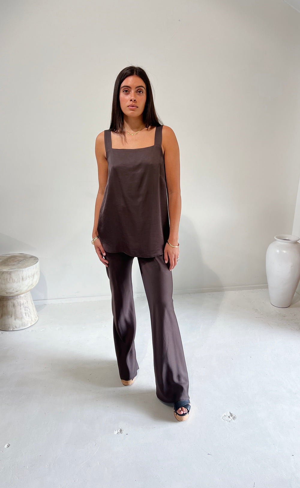 Parisienne Pant Earth Satin