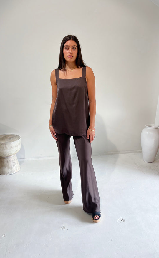 Parisienne Pant Earth Satin