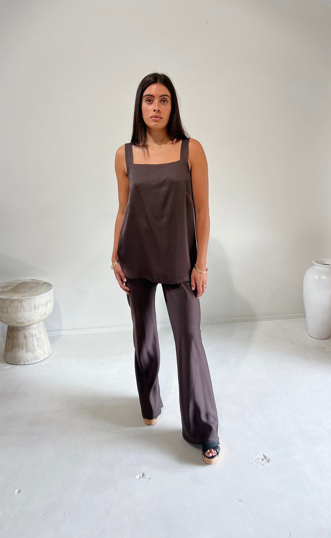 Hana Top Earth Satin