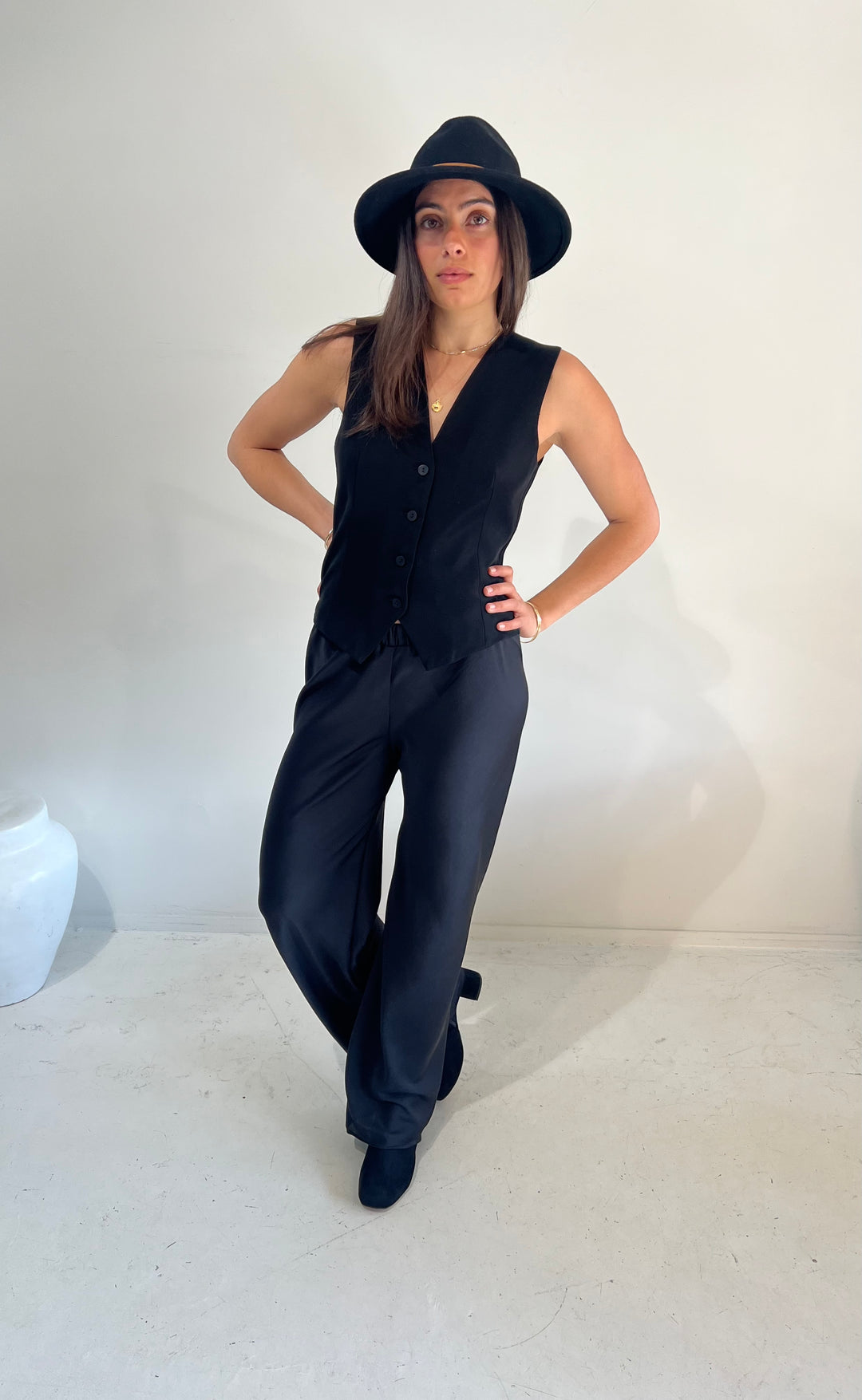 Parisienne Pant Black Silk