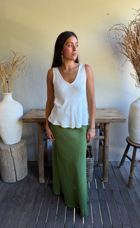 Renee Maxi Skirt Green Hemp