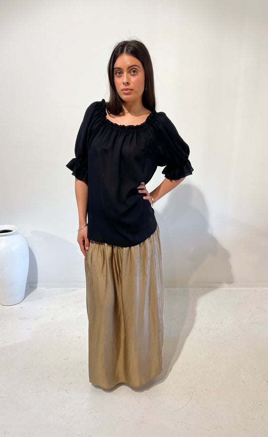 Temple Skirt Silk Taupe