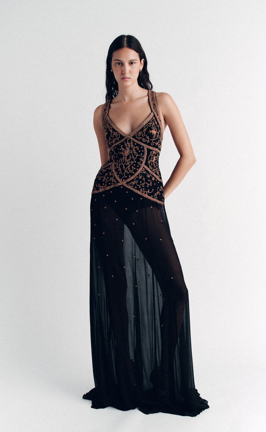 Maja Beaded Maxi Dress Onyx & Oak