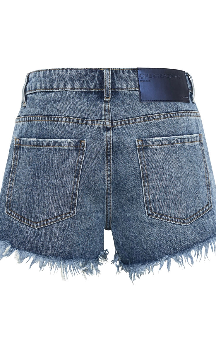 Marlons Boyfriend Shorts Blue Love
