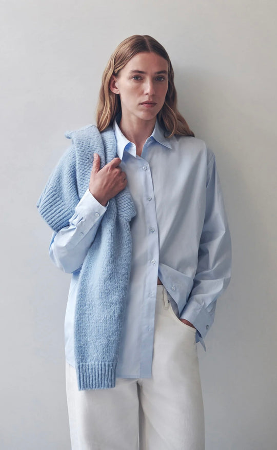 Micha Poplin L/S Shirt Powder Blue