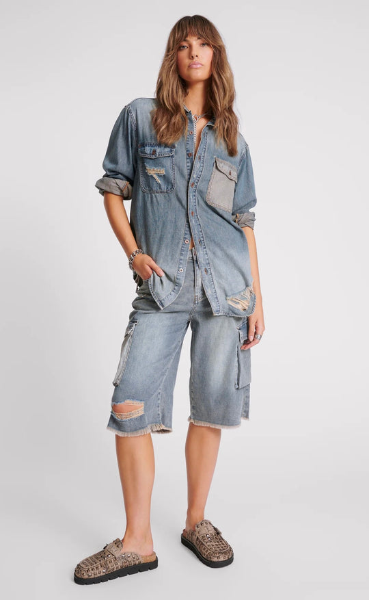 Everyday Denim Shirt Dirty Blue