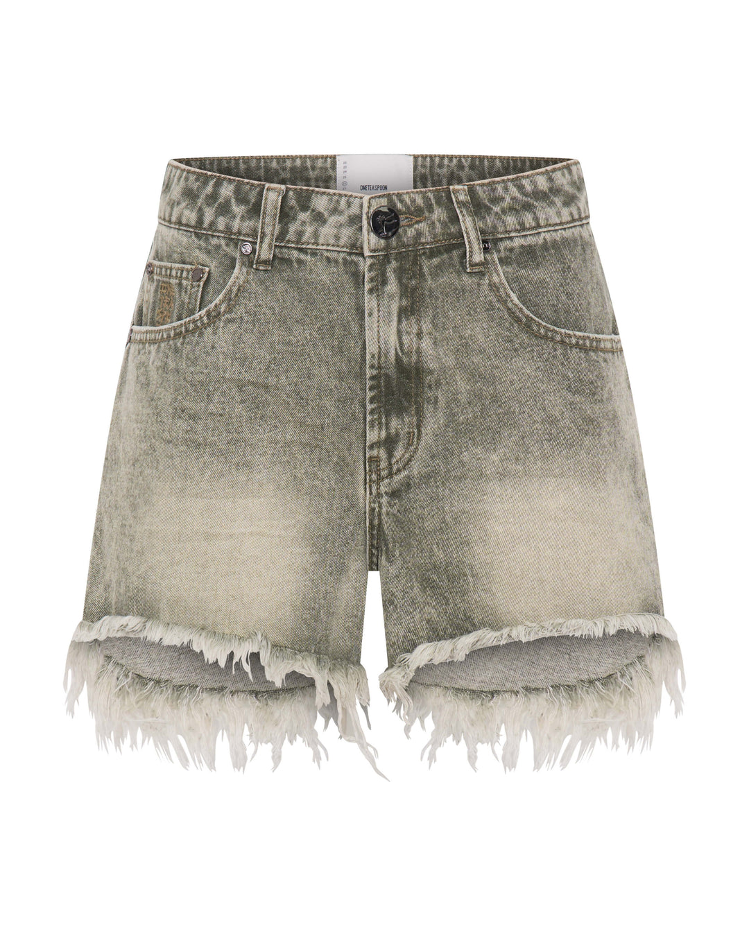 Truckers Mid Waist Denim Short | Burnt Khaki