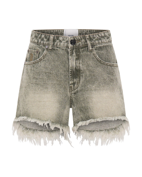 Truckers Mid Waist Denim Short | Burnt Khaki