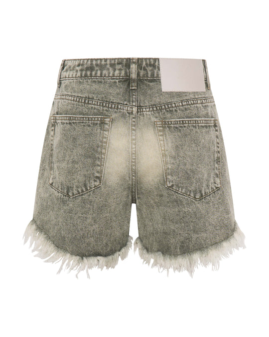 Truckers Mid Waist Denim Short | Burnt Khaki