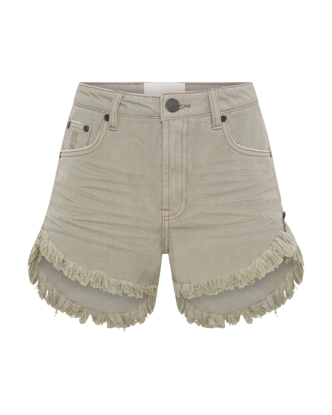 Outlaws Denim Shorts Faded Khaki
