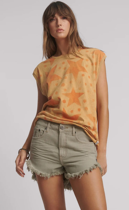 Outlaws Denim Shorts Faded Khaki
