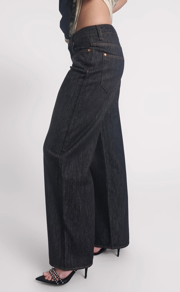 Jacksons Wide Leg Jean Raw Black