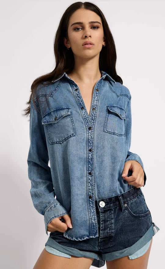 Tencel Western Shirt - Blue
