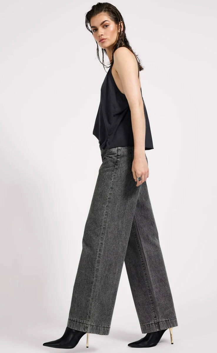 Jackson Wide Leg Jean Worn Black