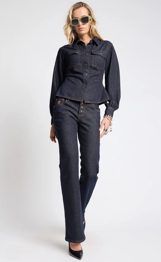 Alice Bootcut Jeans Raw Indigo