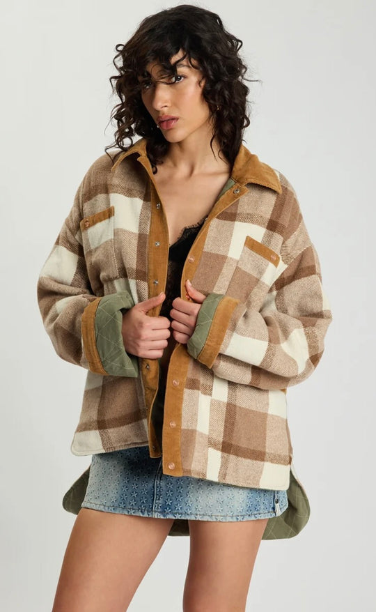 Vintage Check Padded Oversized Jacket