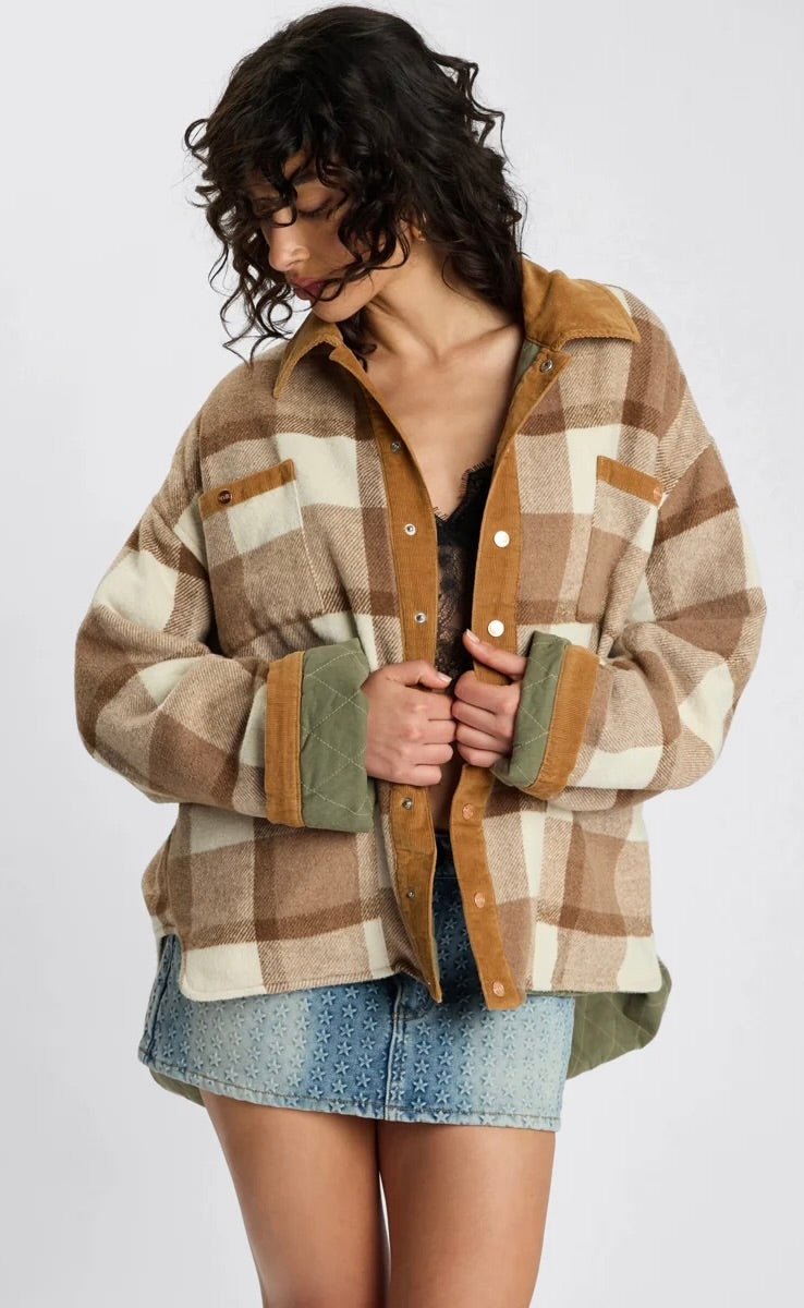 Vintage Check Padded Oversized Jacket