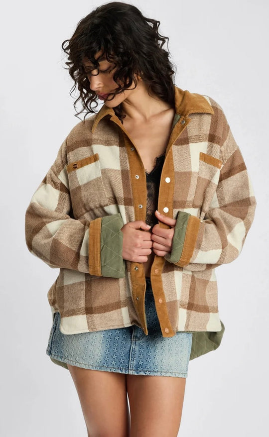 Vintage Check Padded Oversized Jacket