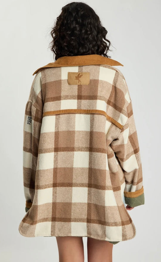Vintage Check Padded Oversized Jacket