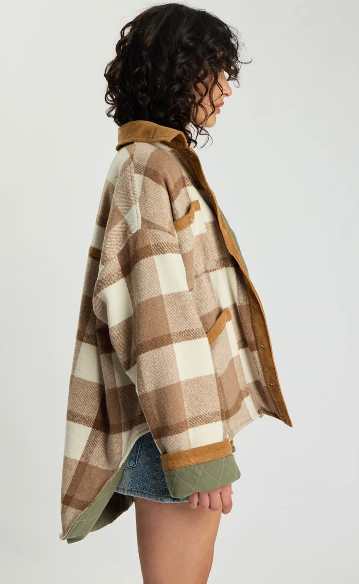 Vintage Check Padded Oversized Jacket