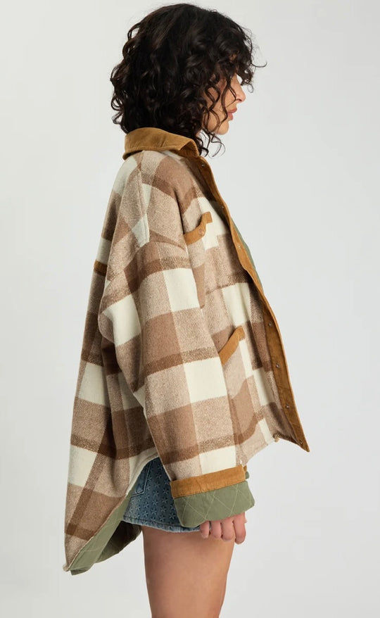 Vintage Check Padded Oversized Jacket