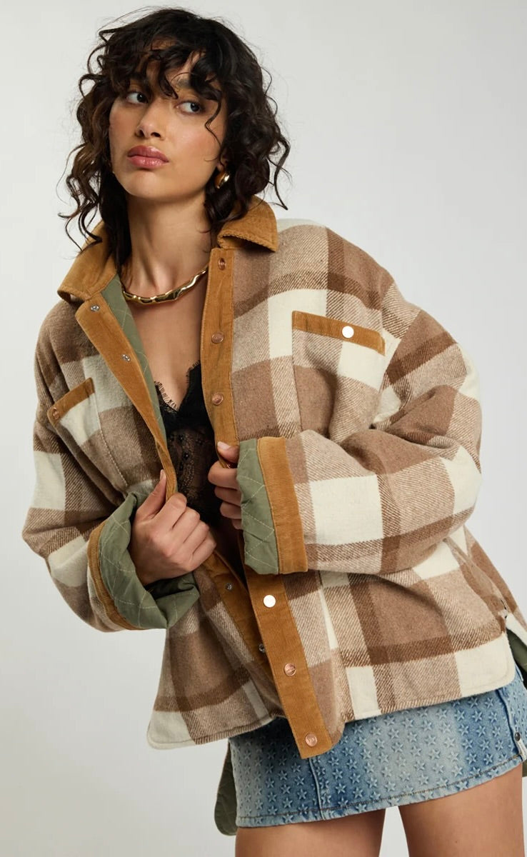 Vintage Check Padded Oversized Jacket