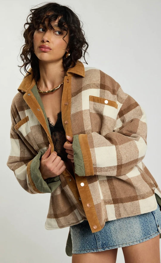 Vintage Check Padded Oversized Jacket