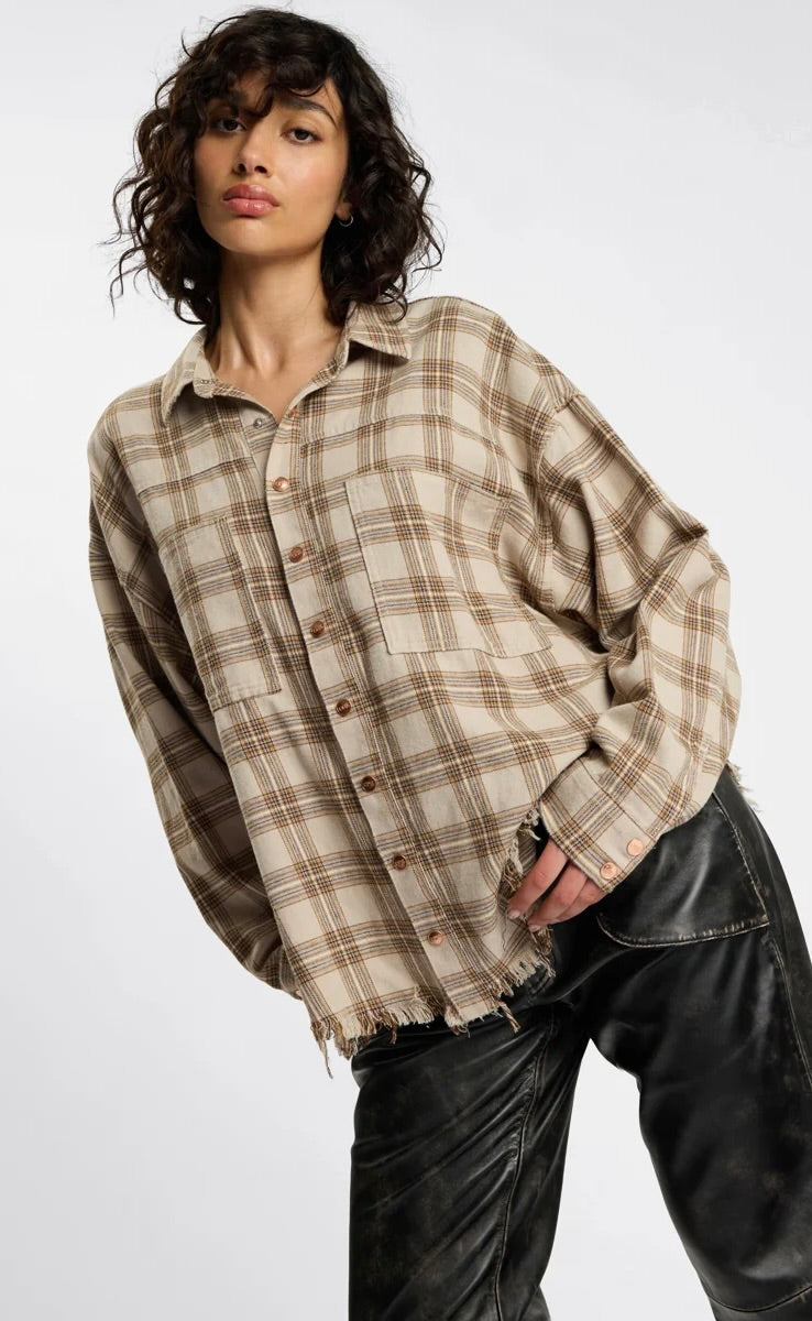 Daria Havana Flannel Shirt Tan Check