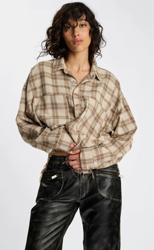 Daria Havana Flannel Shirt Tan Check