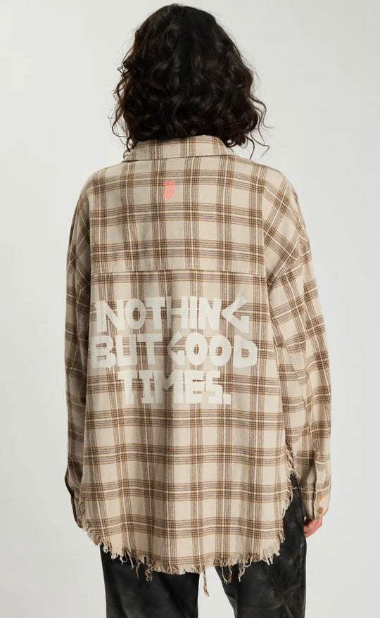 Daria Havana Flannel Shirt Tan Check