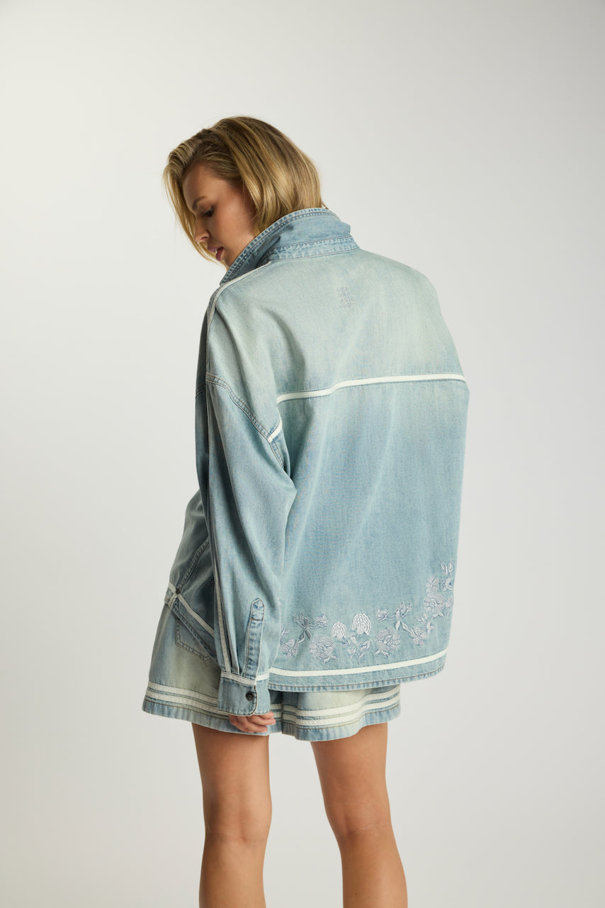 Folklore Embroidered Essential Shirt Chambray