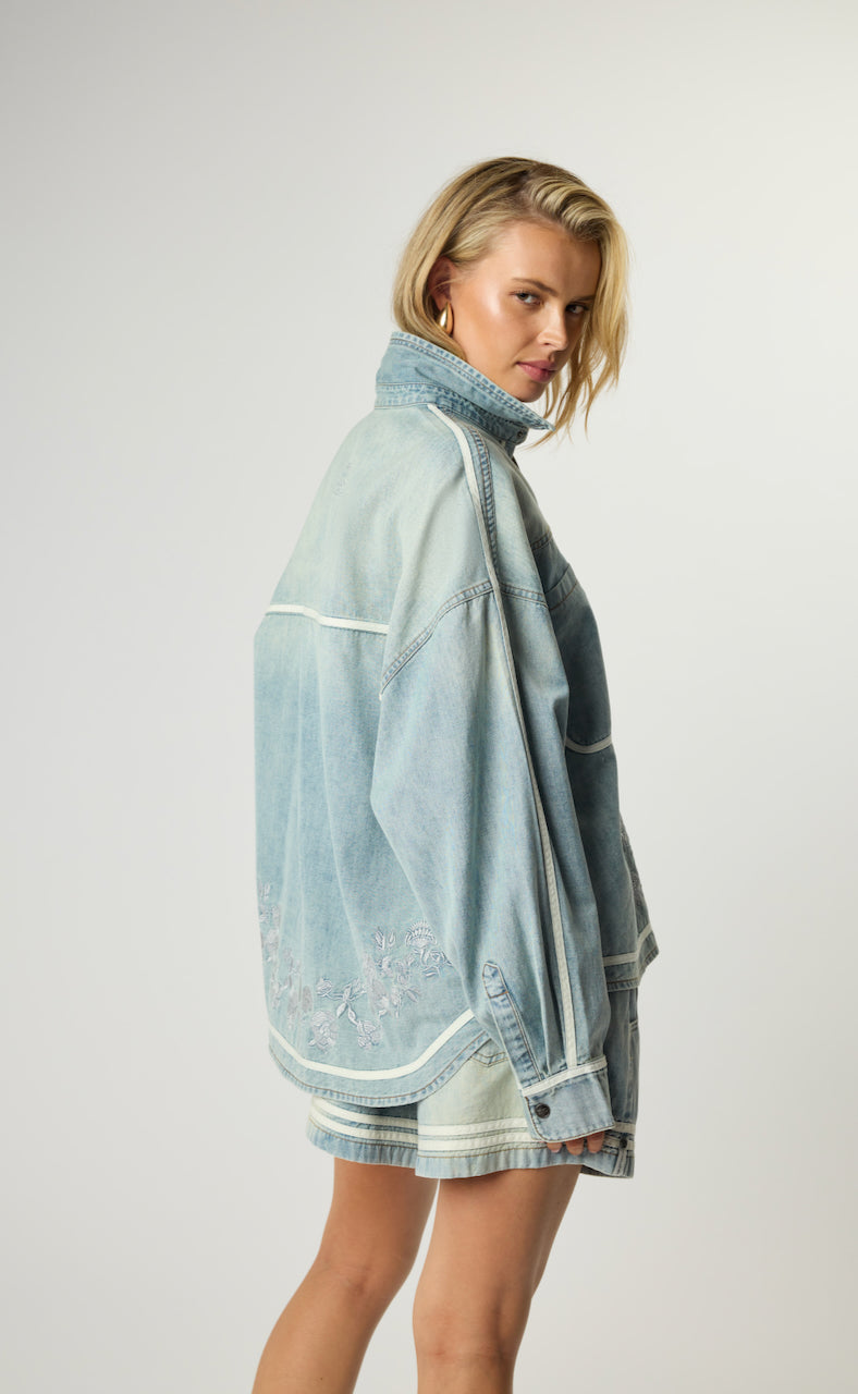 Folklore Embroidered Essential Shirt Chambray