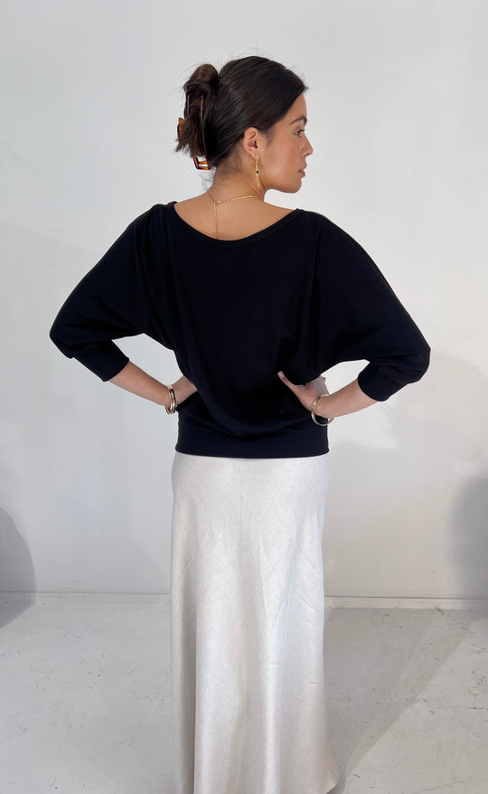 Talitha Top Black Merino