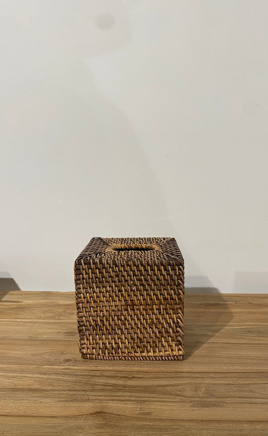 Natural Rattan Tissue Box - Square