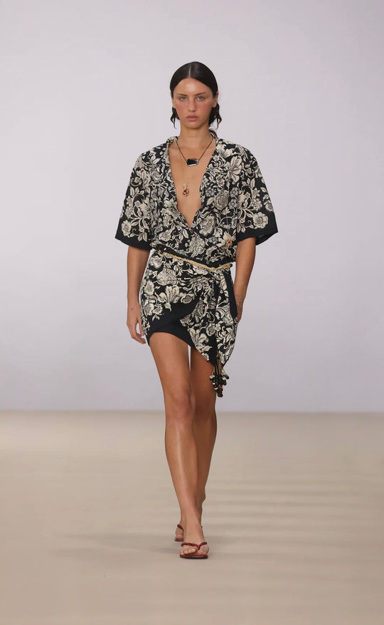 Lucas Shirt Noir Bloom