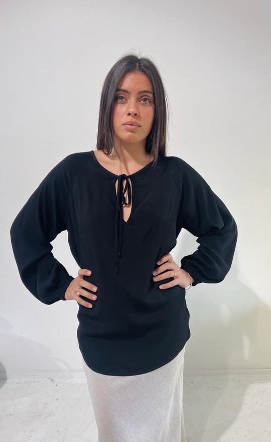 The Empower Blouse Black Crepe