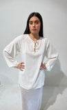 The Empower Blouse Ivory Crepe