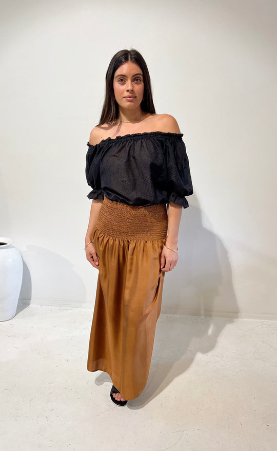 Temple Skirt Silk Rust