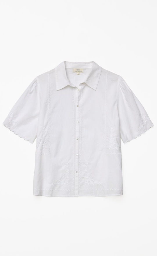 Cotton S/S Embroided Shirt White